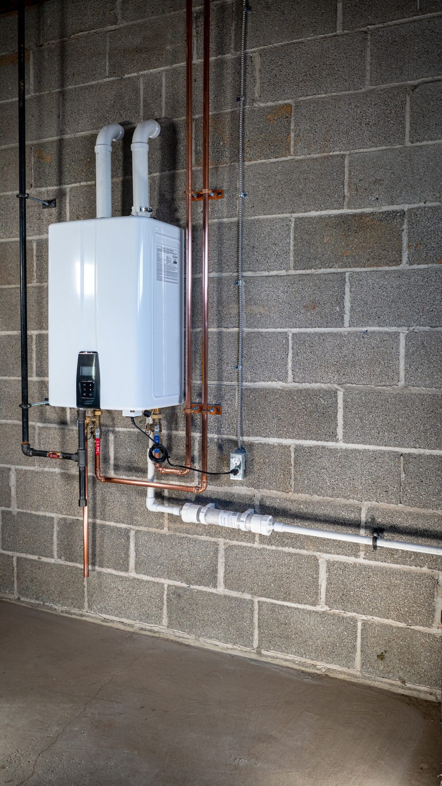 A tankless water heater 