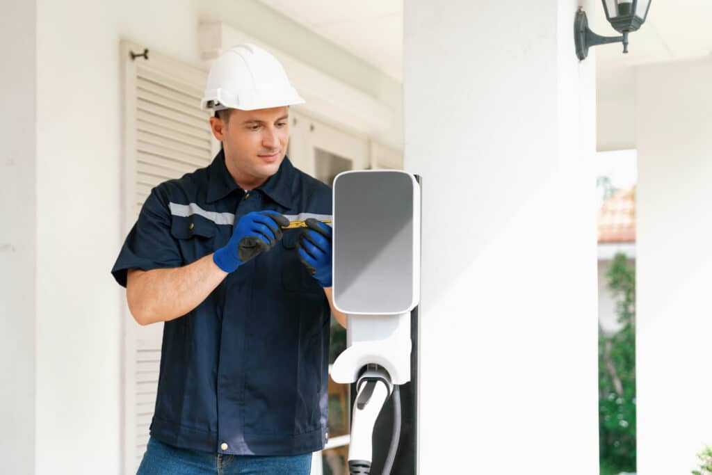 Ohio electrician installing residential EV charger level 2