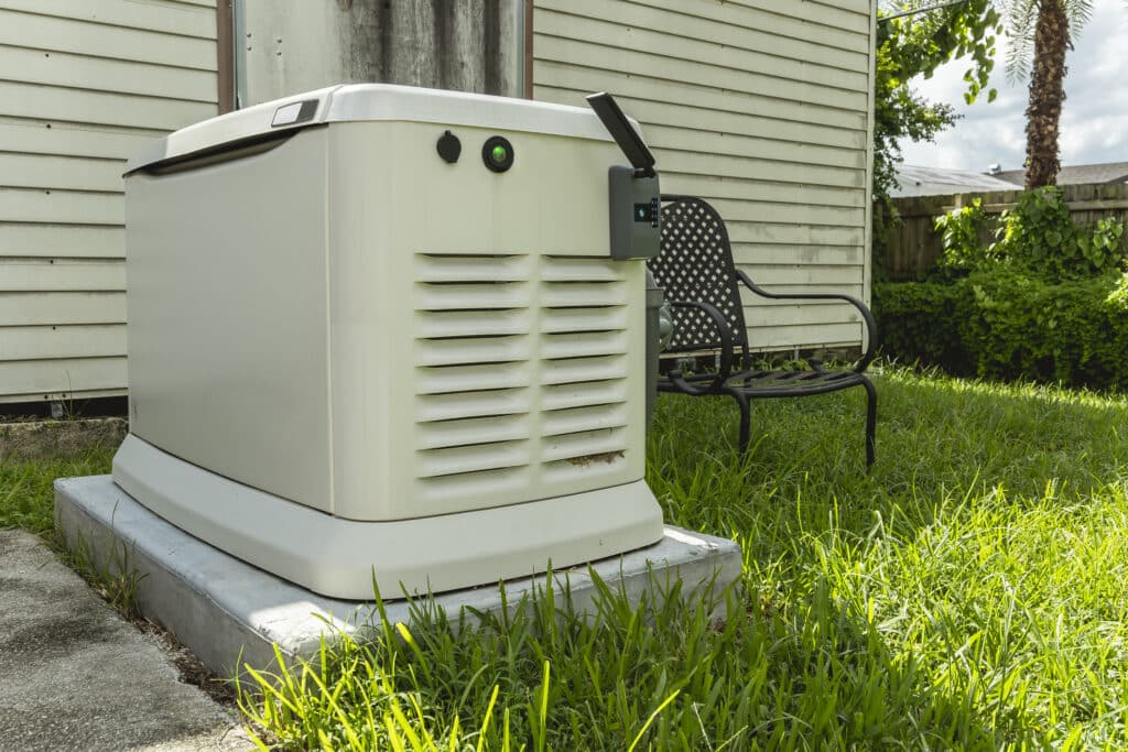 Residential standby generator outside of Ohio home.