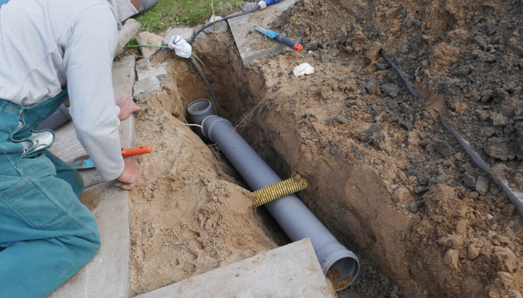 replacing PVC sewer pipe