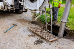 a team doing storm drain service and repair